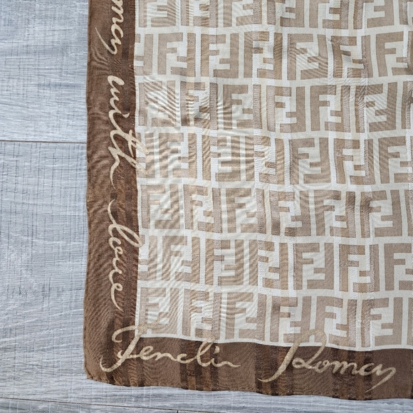 COPY - Fendi Vintage Zucca Monogram Cotton Silk Bandana - Picture 5 of 8
